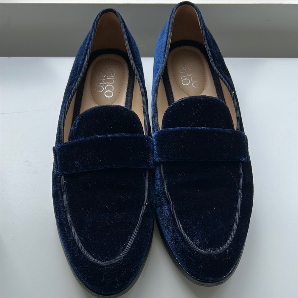 Velvet Navy Loafers